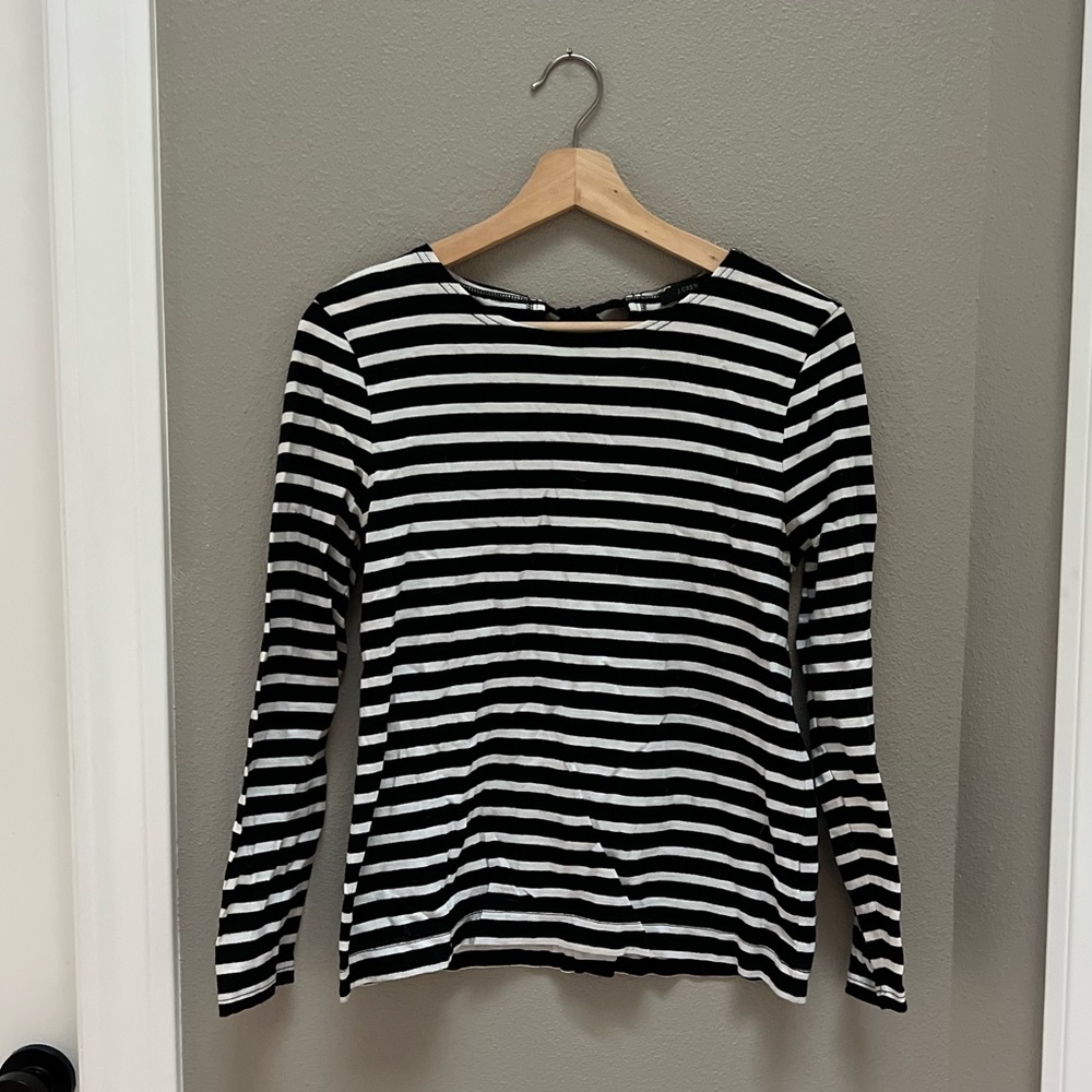 Striped Jcrew Top with Bow Detail